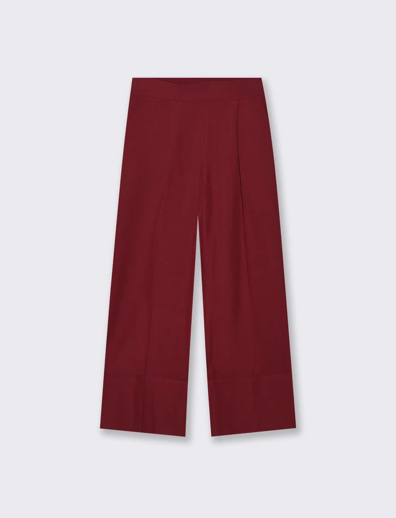 PANTALONE CROP CON RISVOLTO - Vinaccia