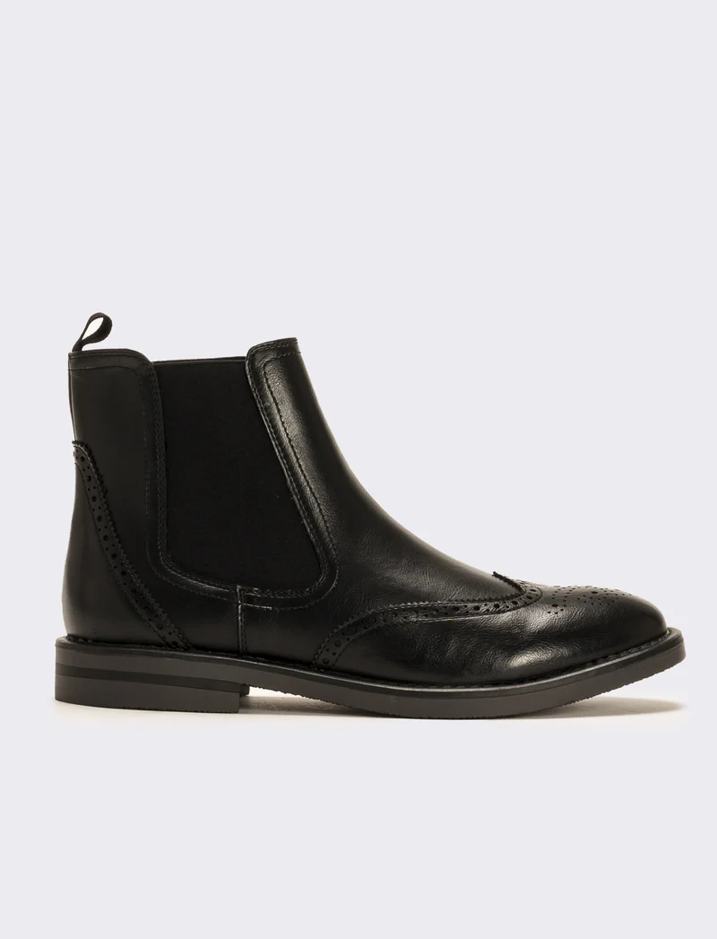 Stivale con ornamento da uomo - Nero