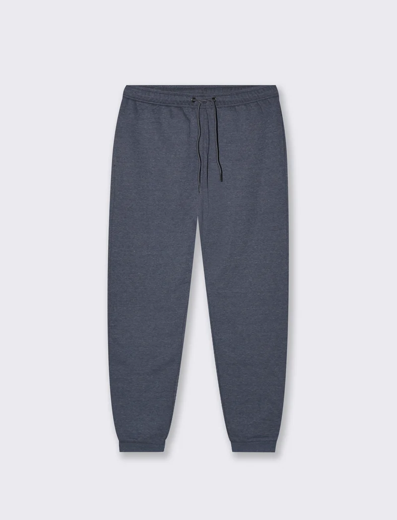 PANTALONI IN FELPA MELANGE - Blu