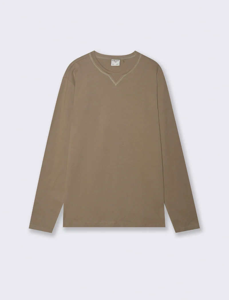 T-shirt finto doppio collo regular fit - Kaky 1