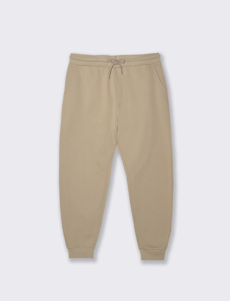 PANTALONI JOGGER BASIC IN FELPA - Beige
