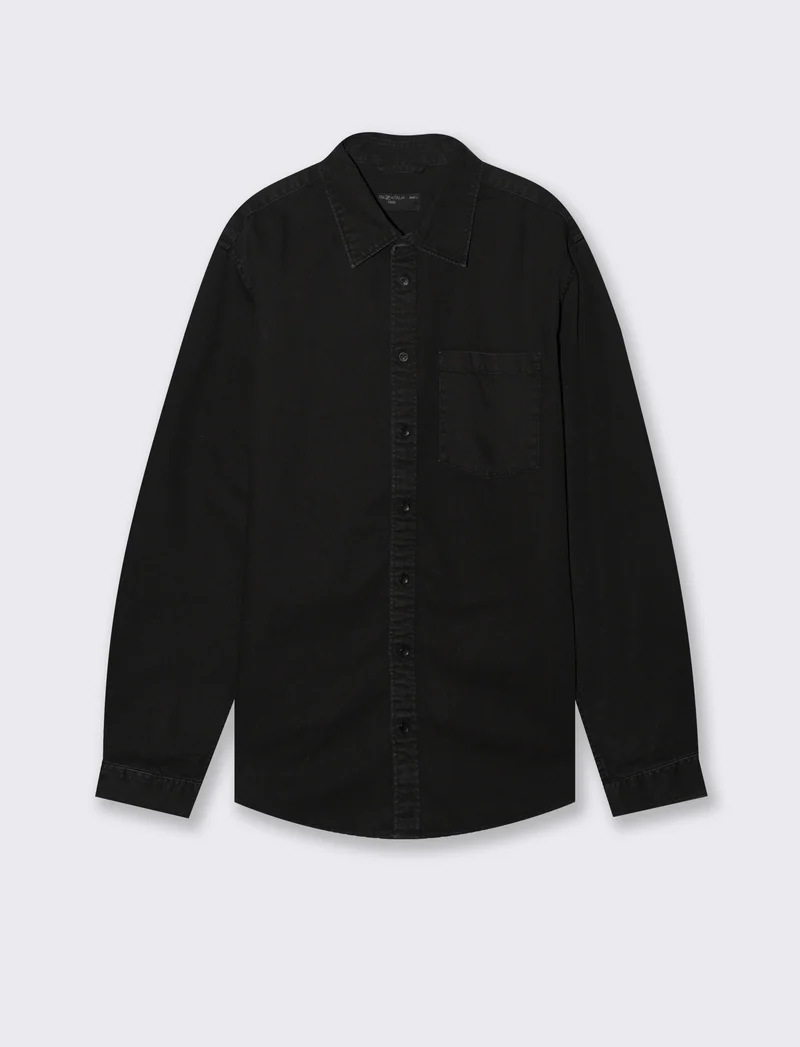 CAMICIA IN DENIM - Nero