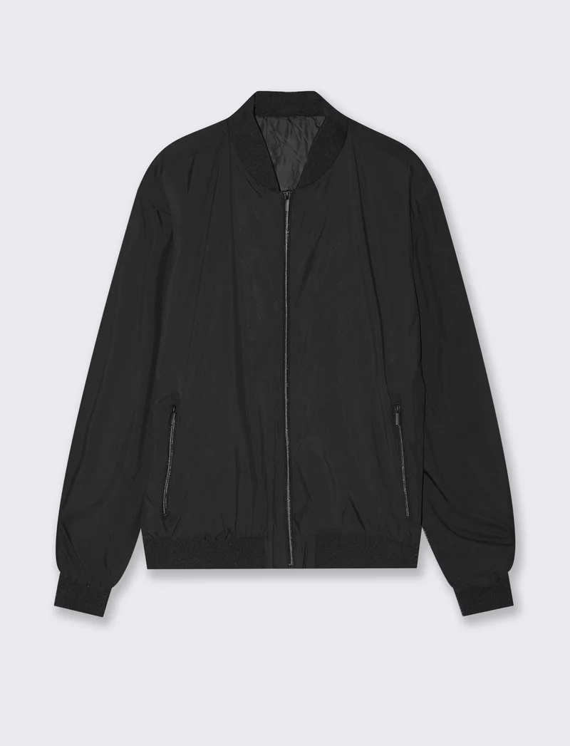 BOMBER BASIC IN TESSUTO TECNICO - Nero