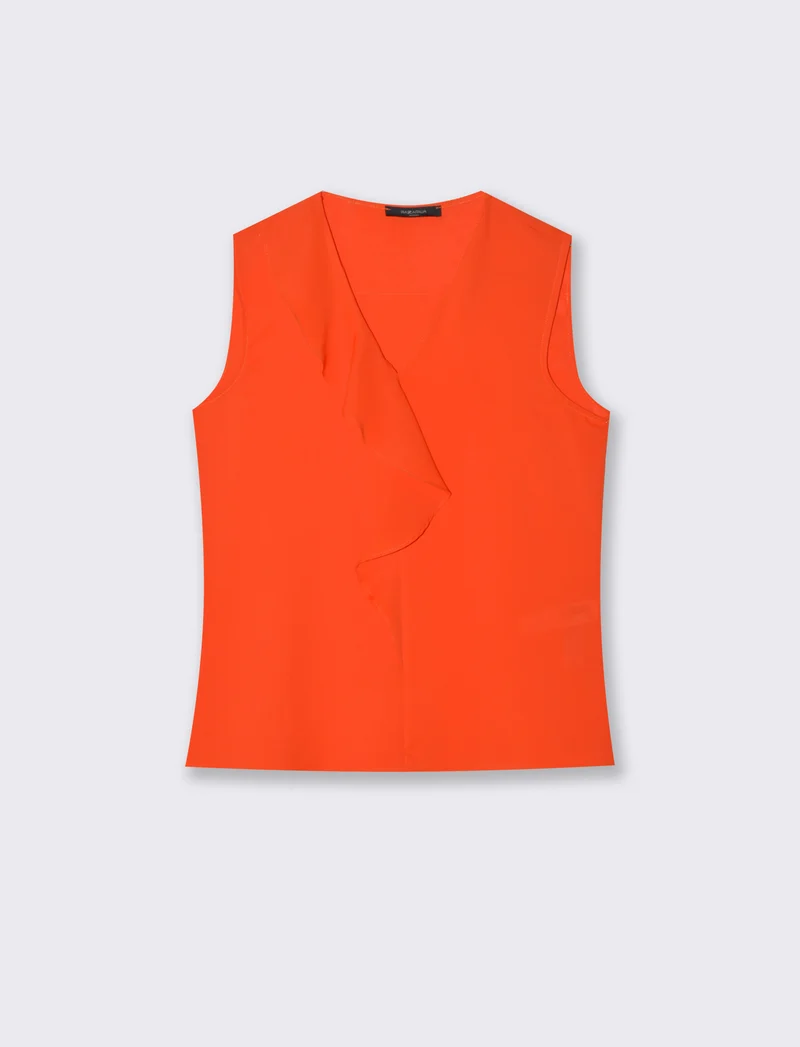 Top con rouches sul davanti - Corallo