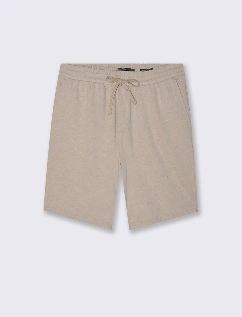 Bermuda struttura jacquard effetto iuta da uomo - Beige