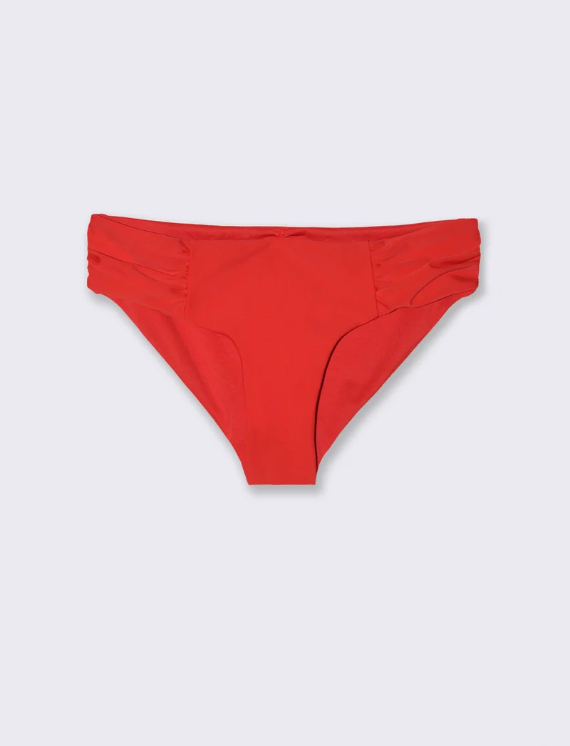 Slip mare donna vita alta con goffratura - Rosso