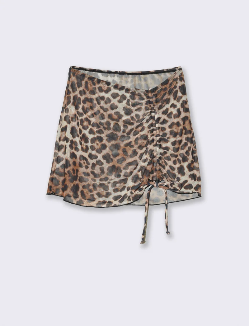 Copricostume mare donna gonna microrete - Maculato