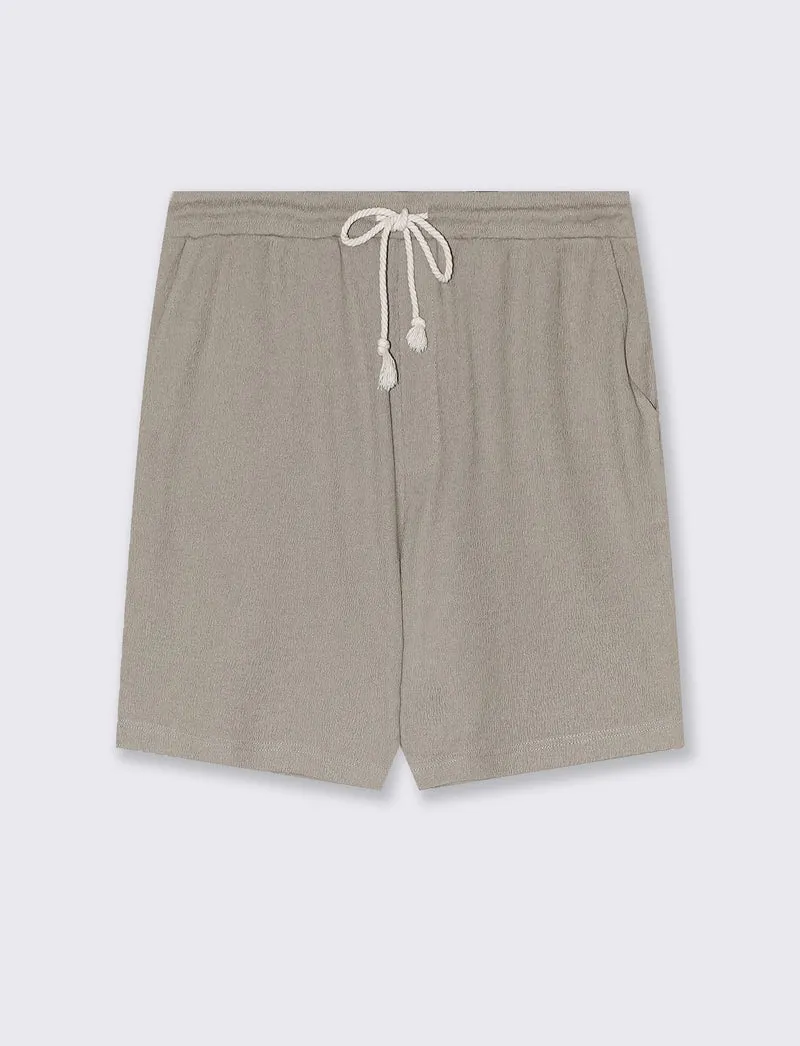 Bermuda struttura jacquard con vita jogger da uomo - Verde salvia
