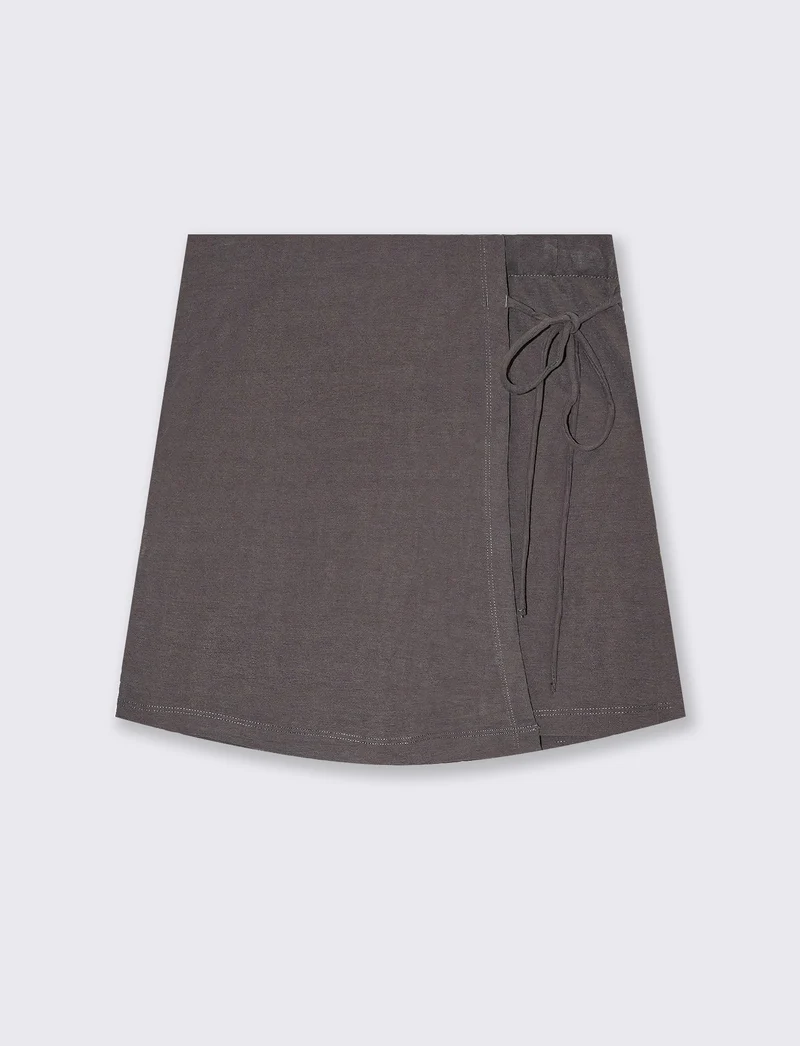 Short con pannello da donna - Grigio piombo