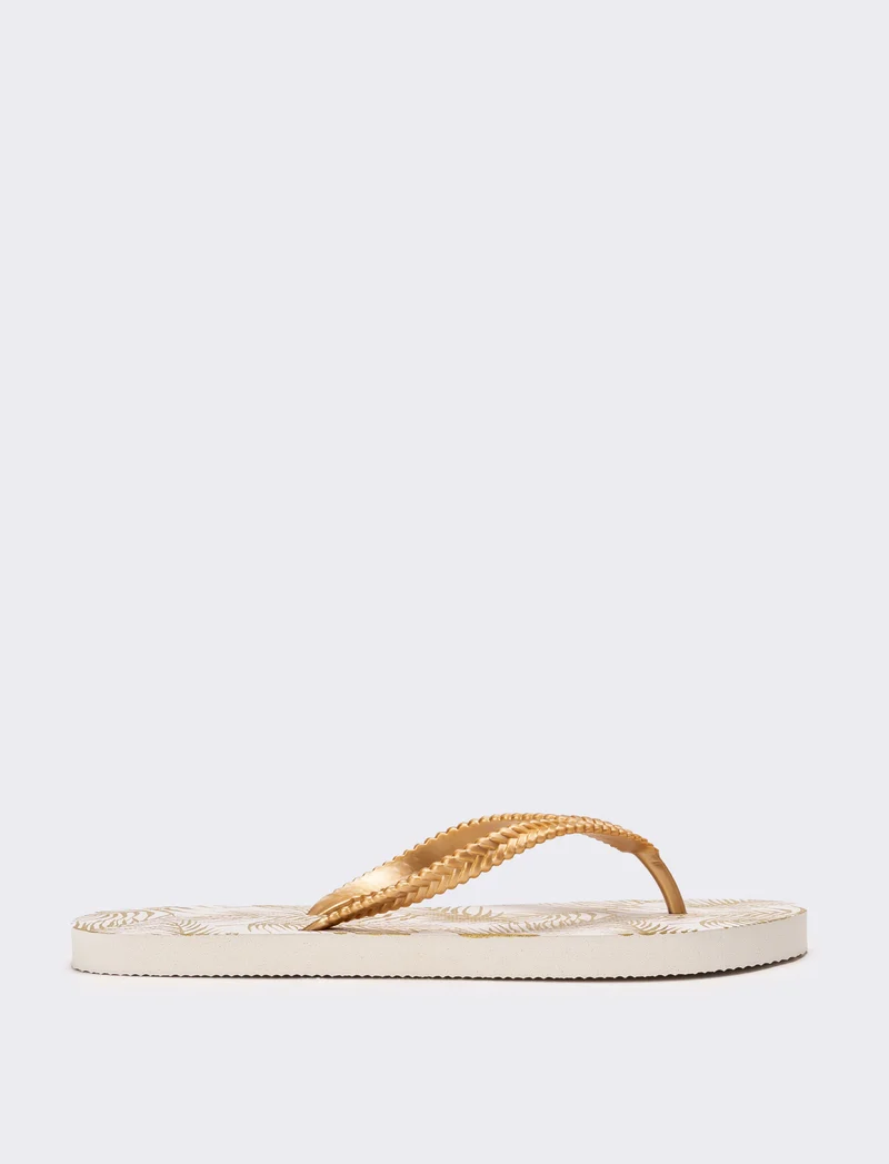 Infradito da donna stampa Jungle - Oro
