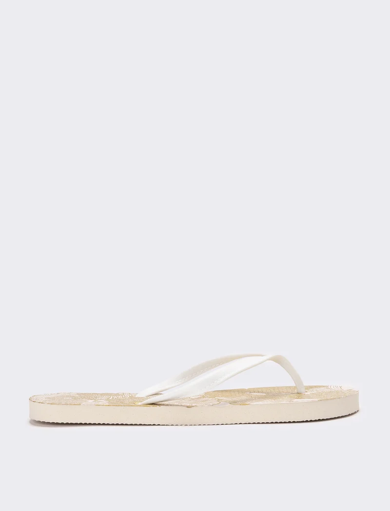 Infradito da donna stampa tropicale - Bianco