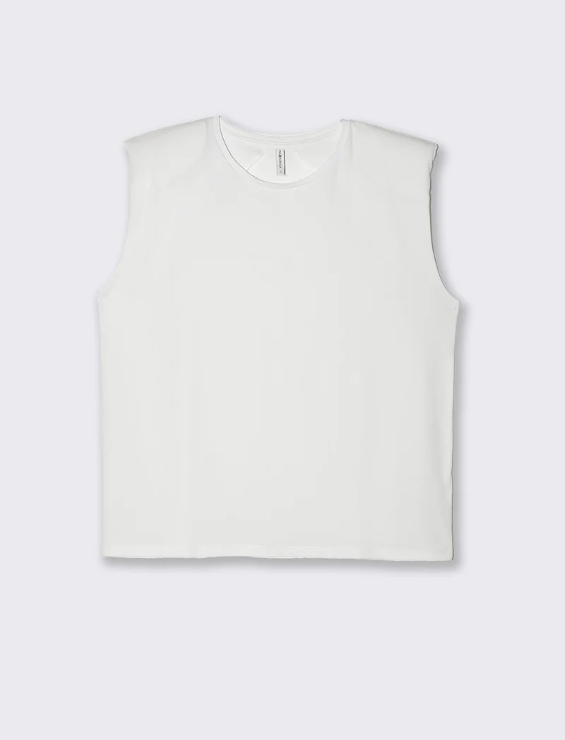 T-shirt con spalline da donna - Bianco