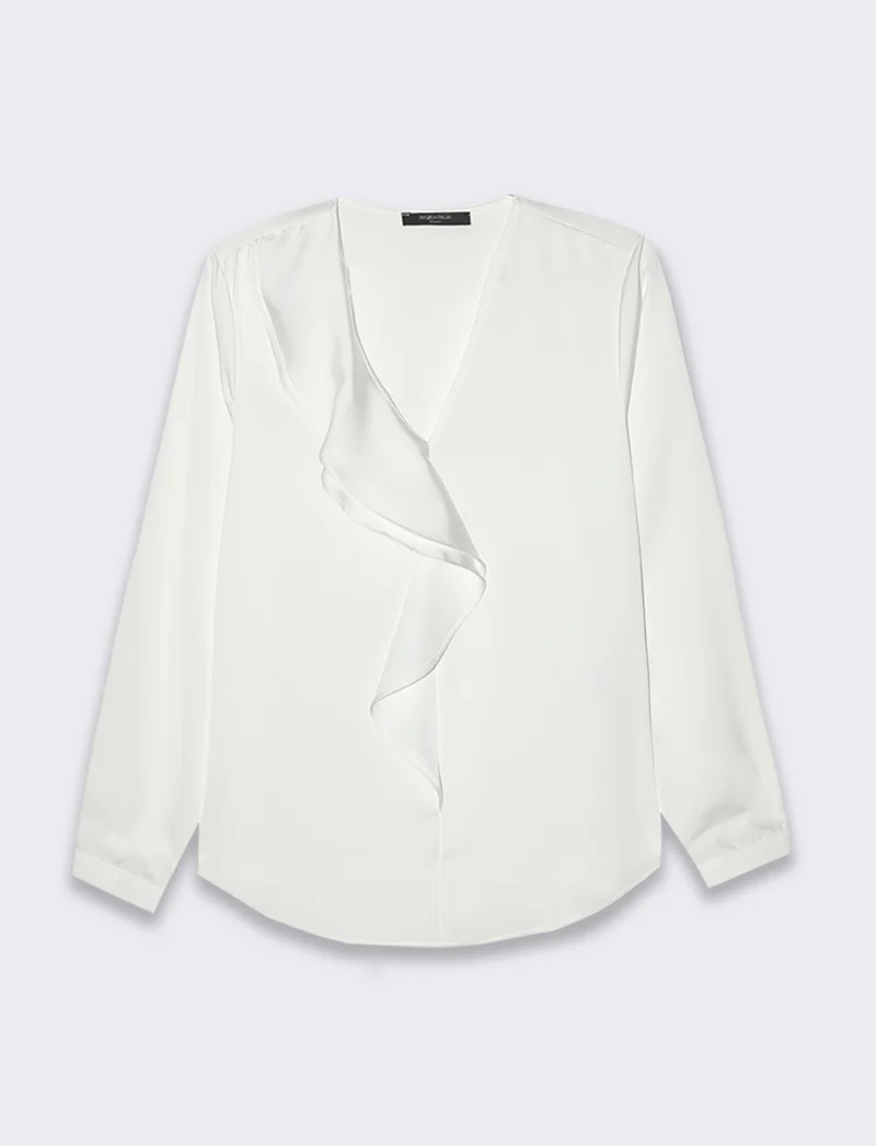 Casacca con rouches - Bianco latte