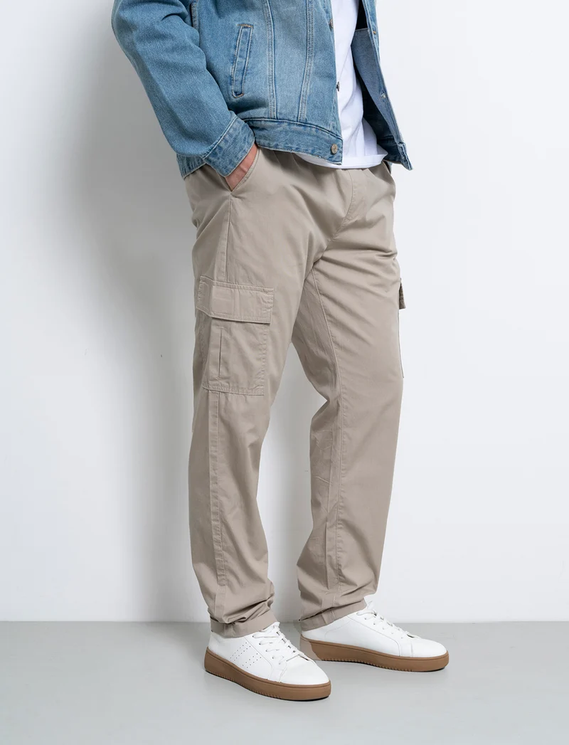 Pantaloni cargo jogger in cotone da uomo - Beige