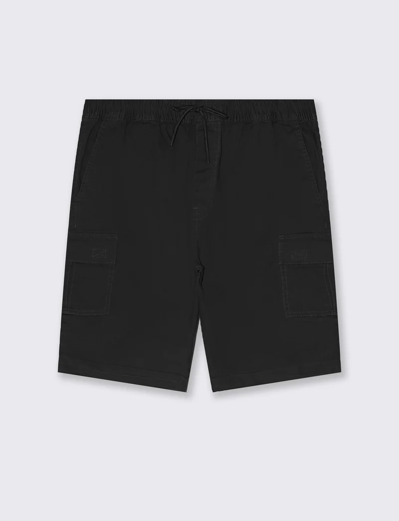 Bermuda jogger cargo fit da uomo - Nero