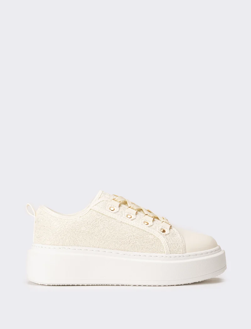 Sneakers in pizzo da donna - Beige