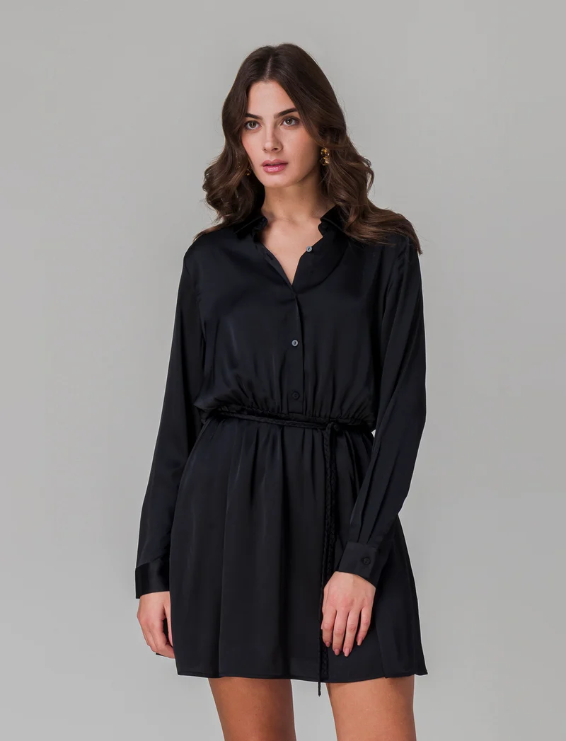Vestito chemisier da donna - Nero