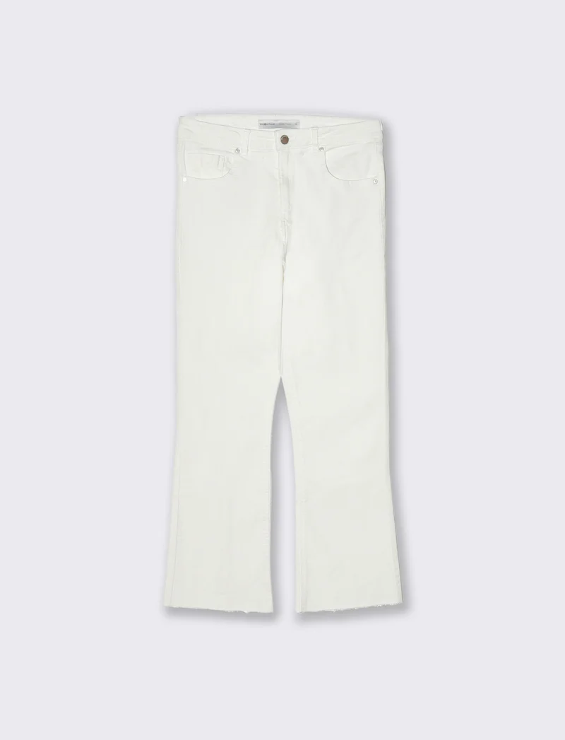 Jeans basico alla caviglia da donna - Bianco