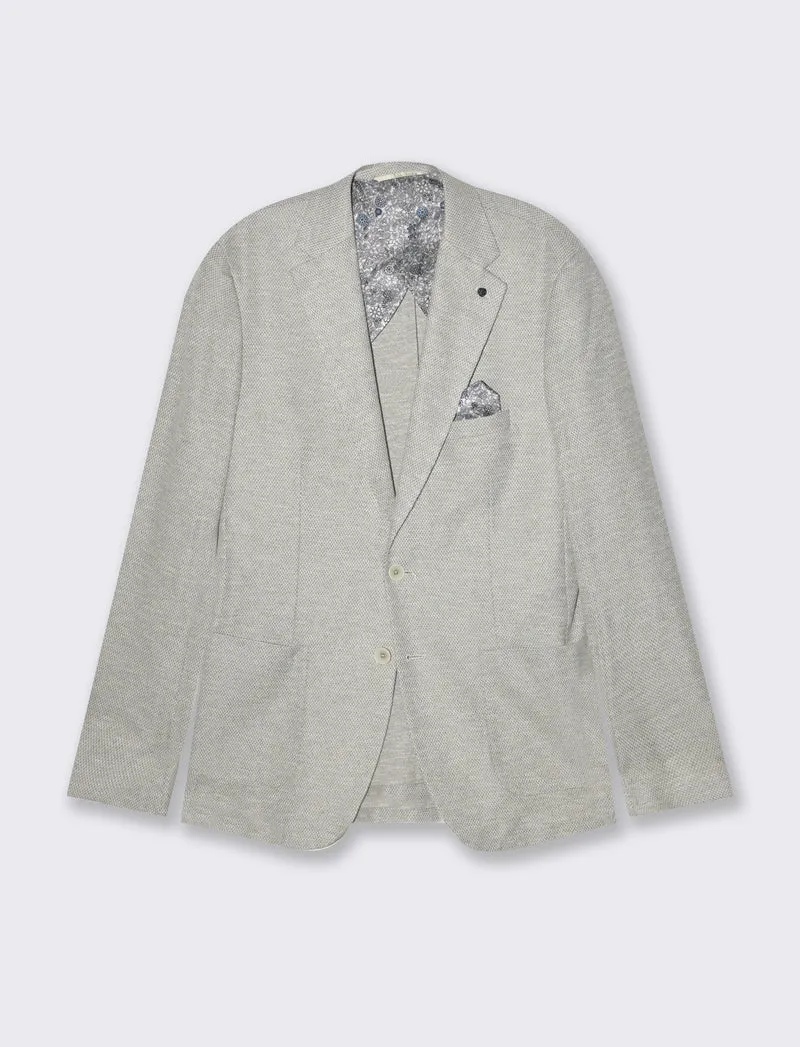Blazer struttura jacquard da uomo - Beige ecru