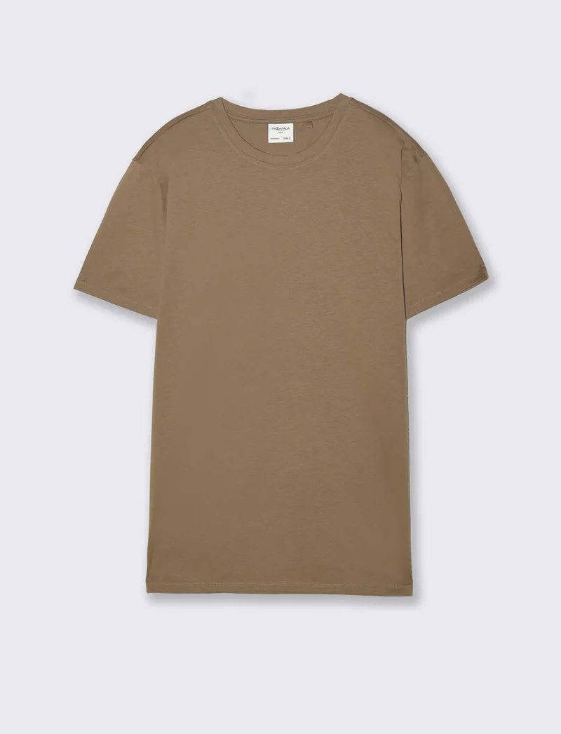 T-shirt in cotone premium mercerizzato da uomo - Grigio tortora