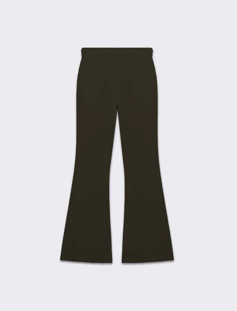 Pantalone basico flare da donna - Verde militare