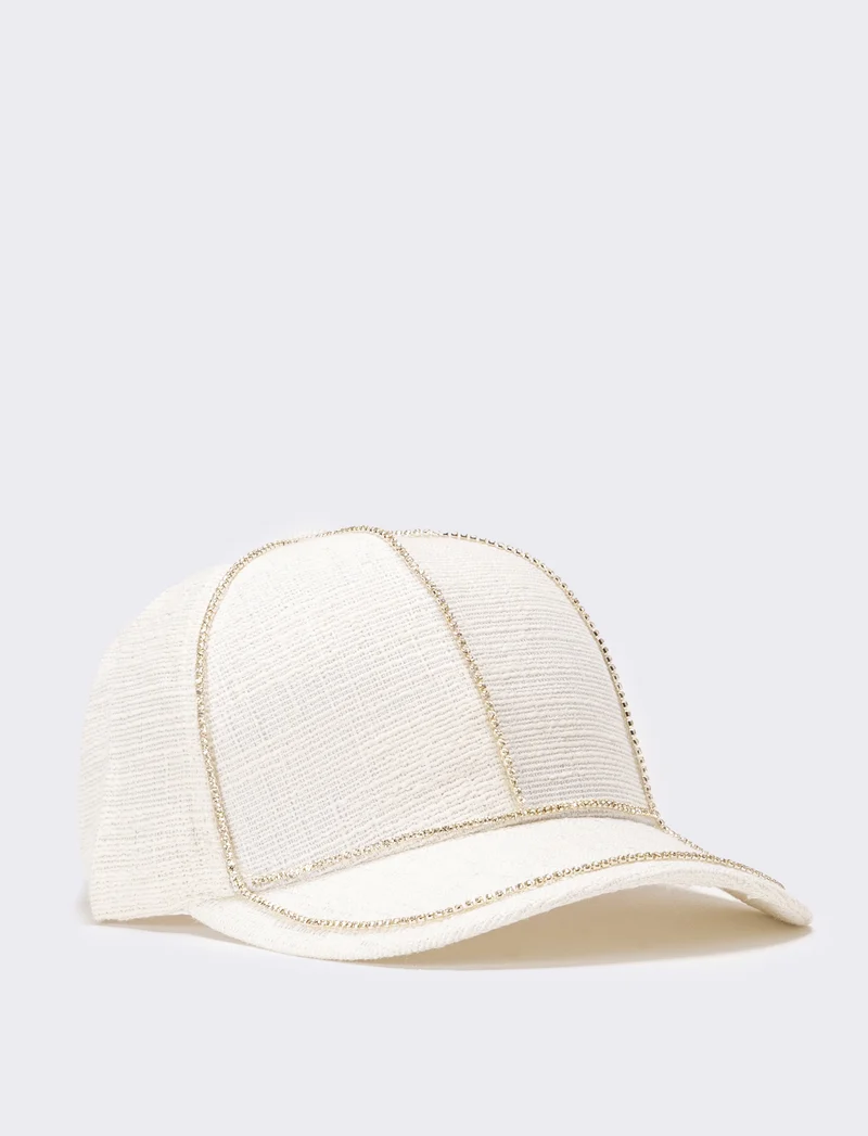 Cappello donna baseball boucle con strass - Beige