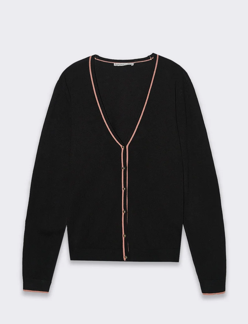 Cardigan manica lunga da donna - Nero