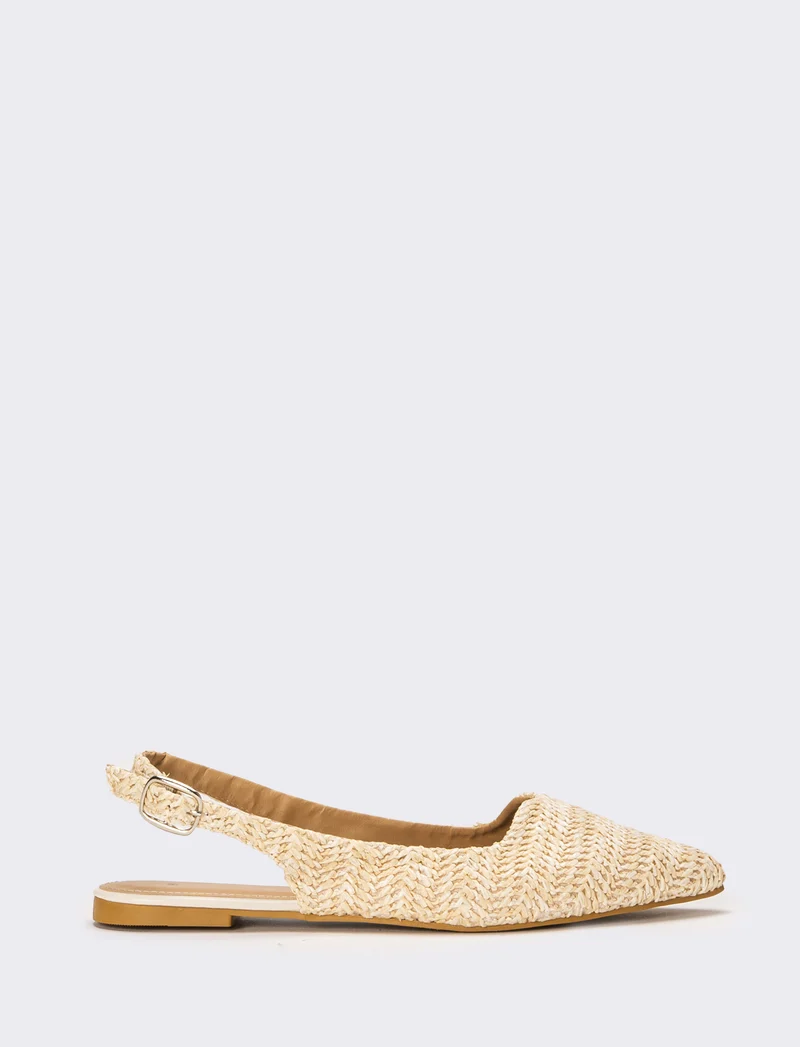 Ballerina effetto paglia da dona - Beige