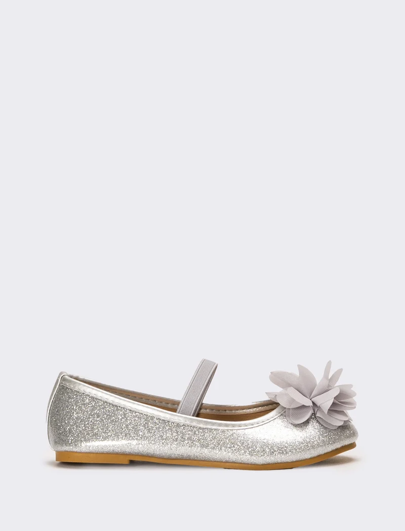 Ballerina da bambina con fiore - Argento