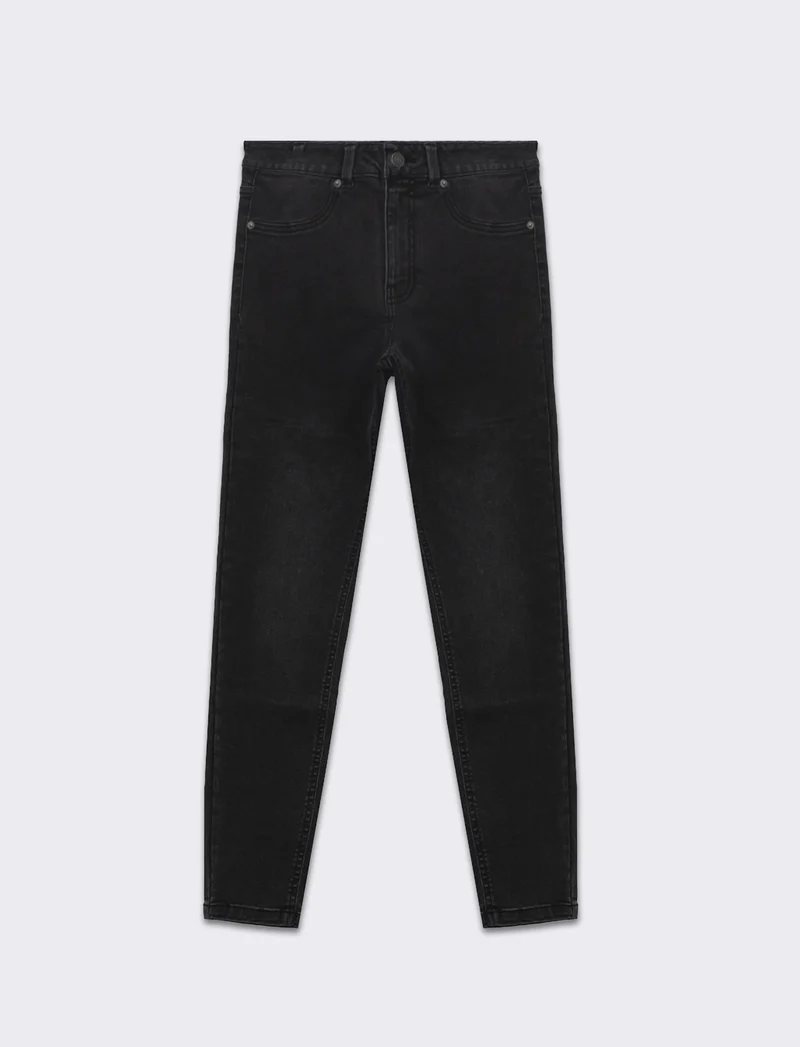 Jeans basico 5 tasche da donna - Nero