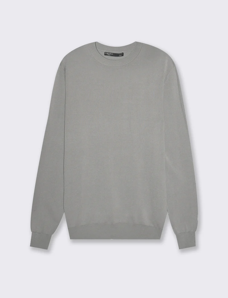Maglia basic in filato premium da uomo - Grigio