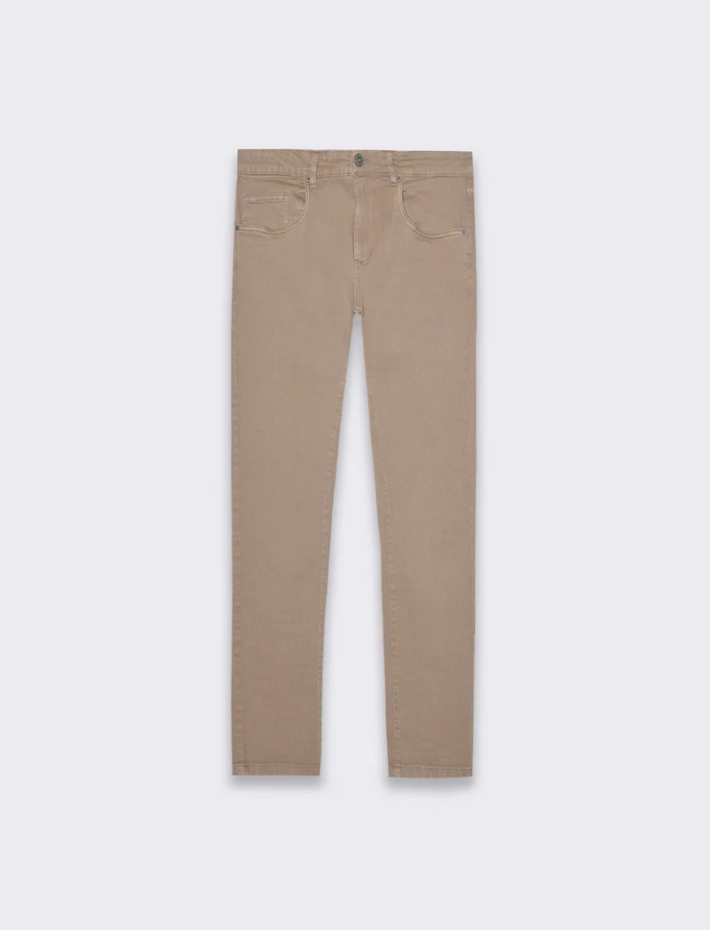 Pantaloni 5 tasche slim fit da uomo - Grigio tortora