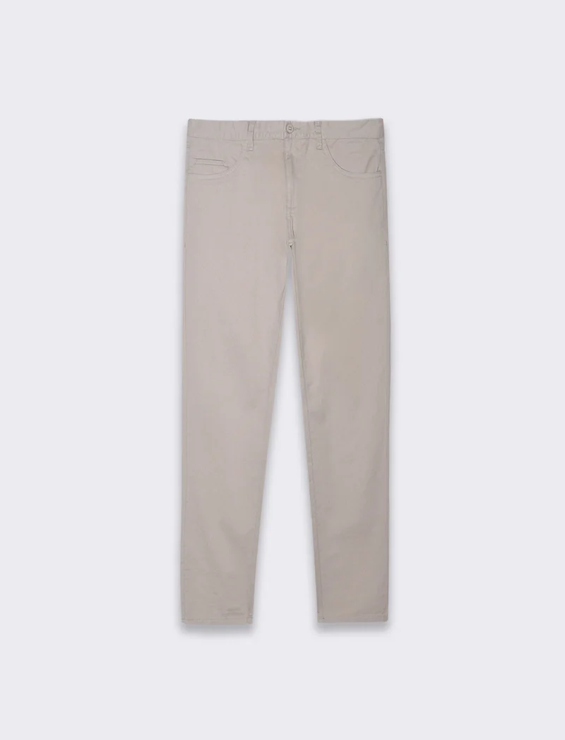 Pantaloni basic 5 tasche regular fit da uomo - Beige