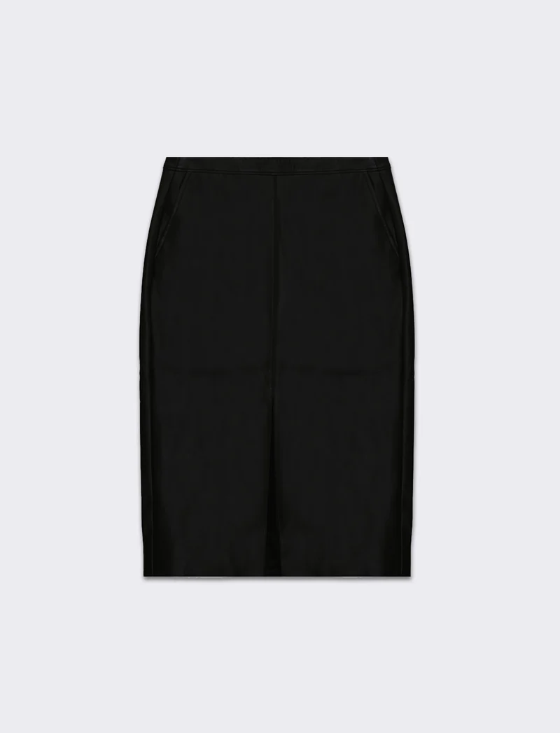 Longuette similpelle da donna - Nero